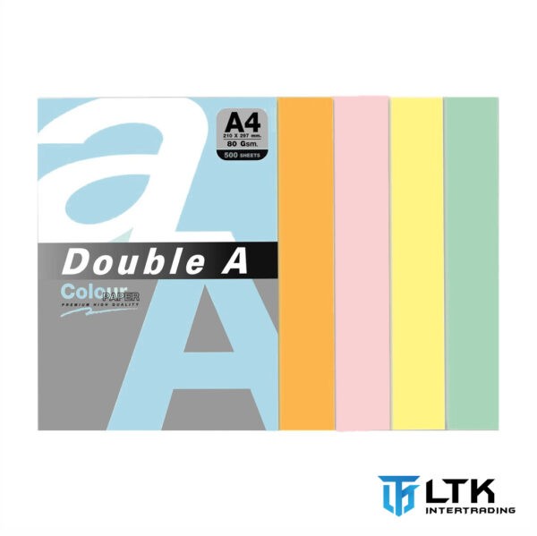 DOUBLE A กระดาษการ์ดสี 80 แกรม 100 แผ่น PASTEL